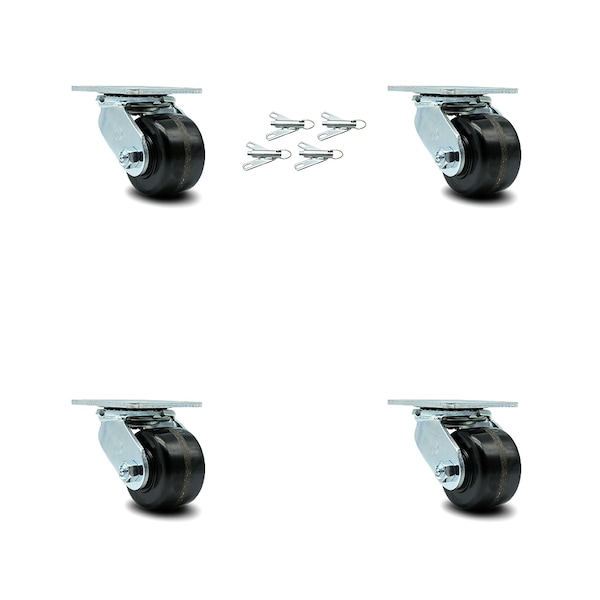 3.25 Inch Phenolic Swivel Caster Set with Roller Bearing and Swivel Lock SCC